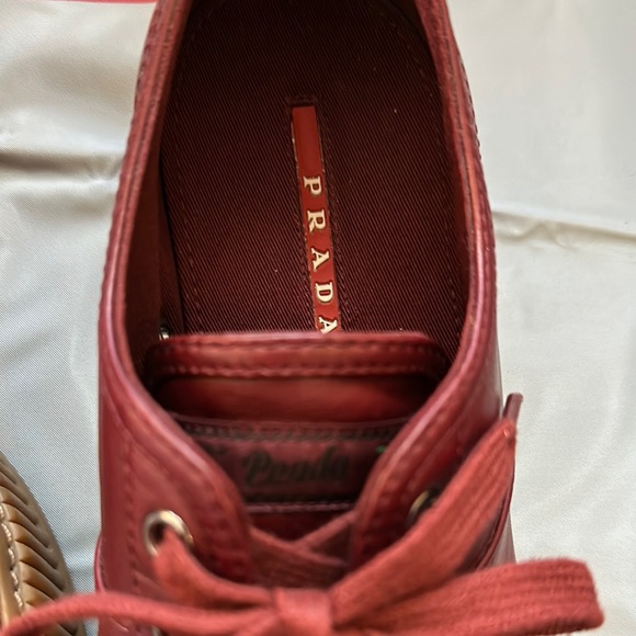 Prada Burgundy Women's Sneakers - Picture 7 of 16